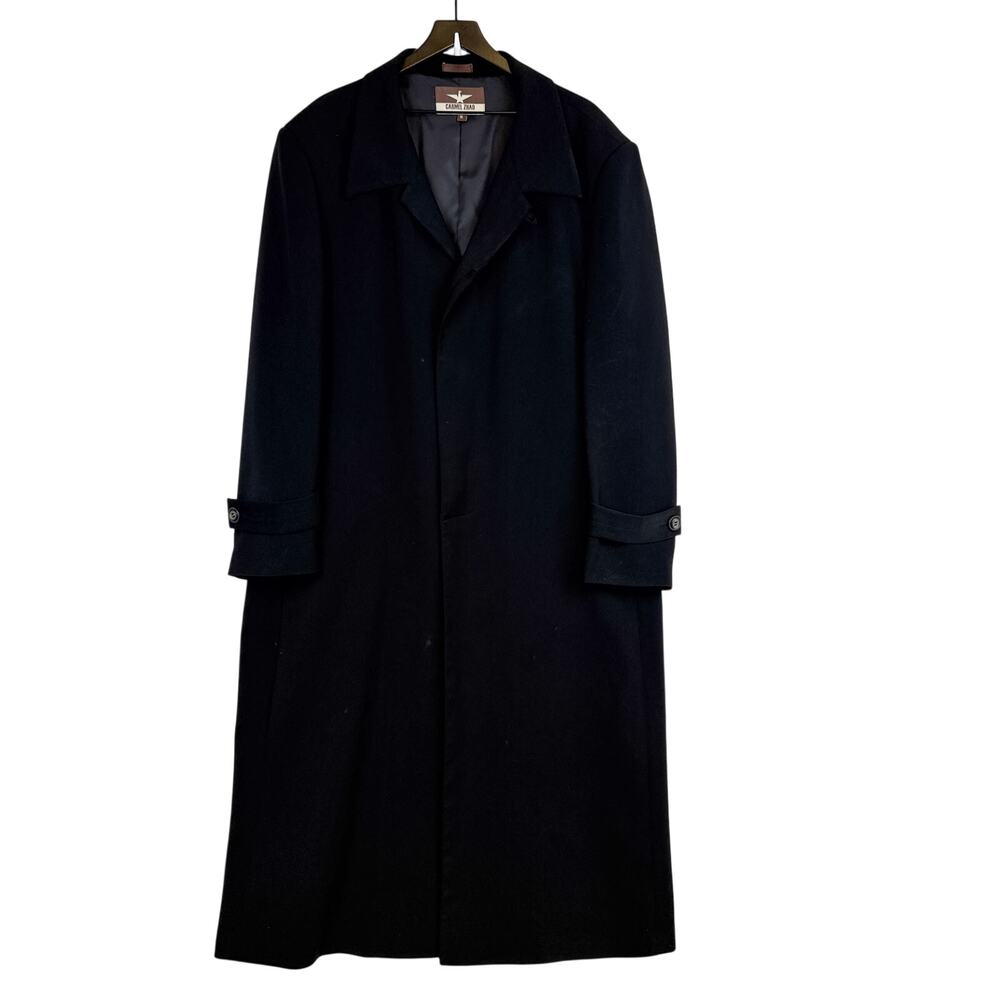 Carmel Zhao Mens Black Polyester Long Trench Coat - XL